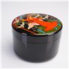 Image 1 : Russian Hand Painted Lacquer Jewelry Box with Dancing Woman Motif