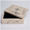 Image 2 : Scrimshaw Faux Bone Box with Lid, Marine Life Engravings