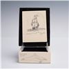 Image 3 : Scrimshaw Faux Bone Box with Lid, Marine Life Engravings