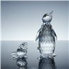 Image 1 : 2pc Swarovski Crystal Figurines, Large Penguin and Baby Sitting Beaver