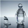 Image 2 : 2pc Swarovski Crystal Figurines, Large Penguin and Baby Sitting Beaver