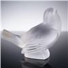 Image 1 : Lalique Frosted Crystal Figurine, Sparrow with Head Up