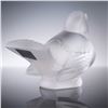 Image 2 : Lalique Frosted Crystal Figurine, Sparrow with Head Up
