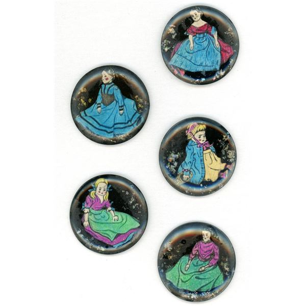 A small card of Div 3 studio artist pictorial buttons