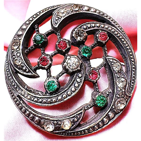 A division one colorful jeweled button