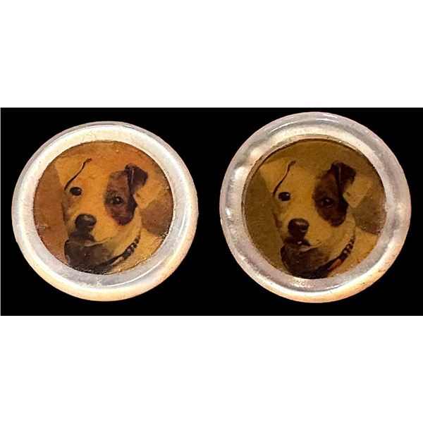 A pair of division one "Waistcoat" buttons