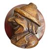 Image 1 : A division three wood and Celluloid button