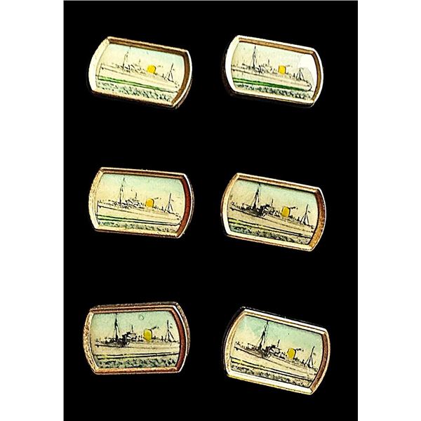 A set of division one litho pictorial buttons