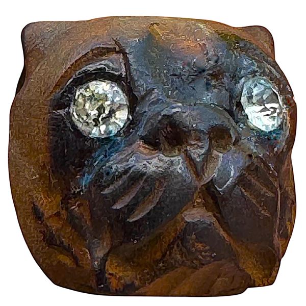 A division one carved wood realistic button