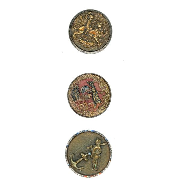 A small card of division one steel cup buttons