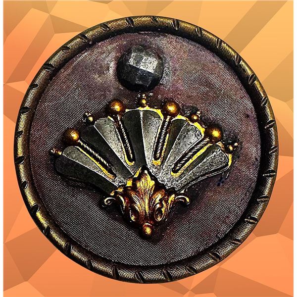 A division one metal pictorial object button