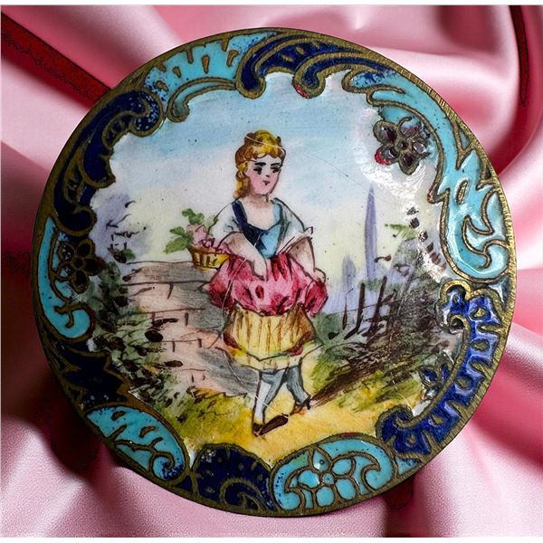 A division one colorful figural enamel button