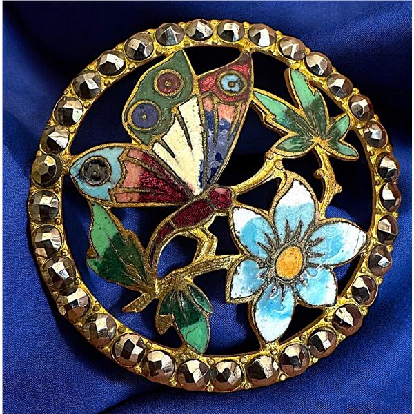 A division one pictorial enamel button