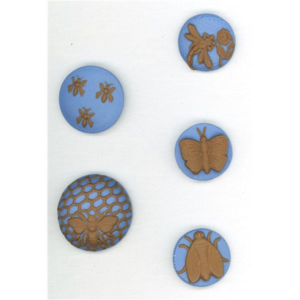 A small card of division three studio artist buttons