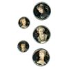 Image 1 : A small card of Div 3 studio artist pictorial buttons
