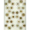 Image 1 : A card of division three glass buttons.