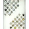 Image 1 : A card of division three glass buttons.