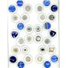Image 1 : A card of division three glass buttons.