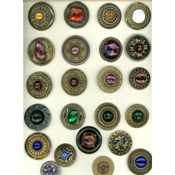 A card of division one large jewel buttons