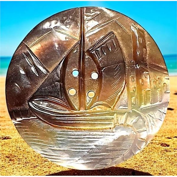 A division one carved and shaded pearl pictorial button