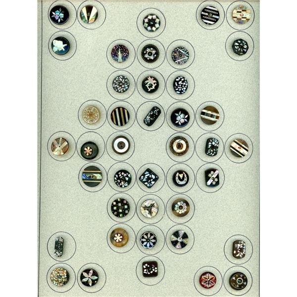 A card of division one pearl inlay buttons