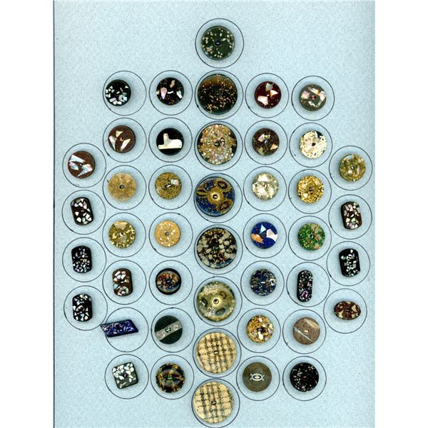 A card of division one inlay buttons