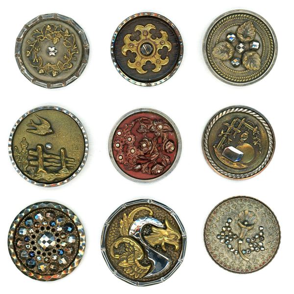 A small card of division one steel cup buttons