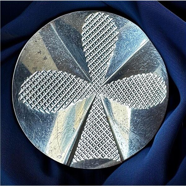 A Division one unusual flat steel button