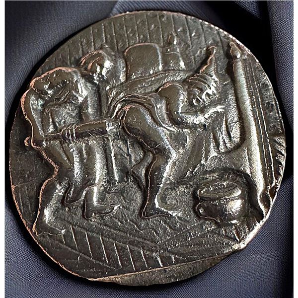 A division one silver pictorial button
