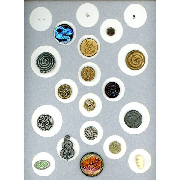 A card of division one & three snake buttons