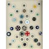 Image 1 : 2 Cards of division three colorful celluloid buttons
