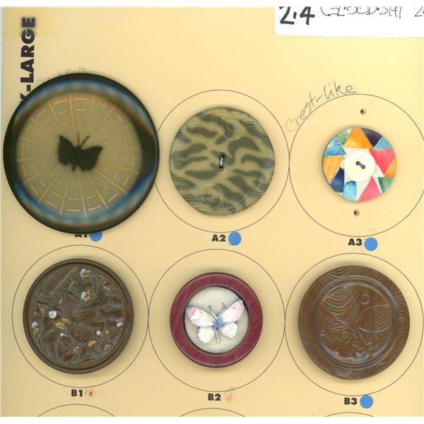 A partial card of Division 1 & 3 celluloid buttons