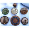 Image 1 : A small card of Division one glass in metal buttons