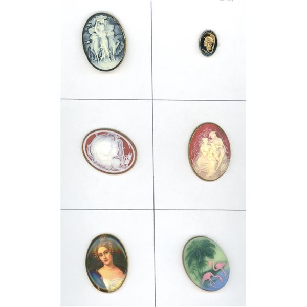 A small card of division three pictorial buttons
