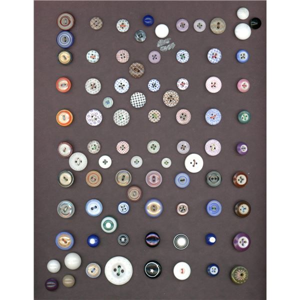 A card of division one assorted china buttons