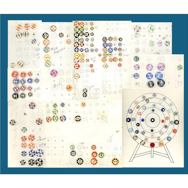 9 Partial cards of division one china buttons