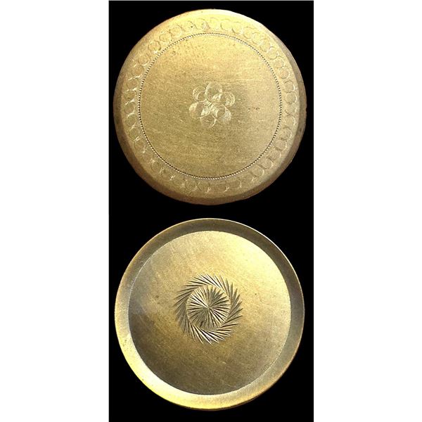 A small card of division one engraved metal buttons
