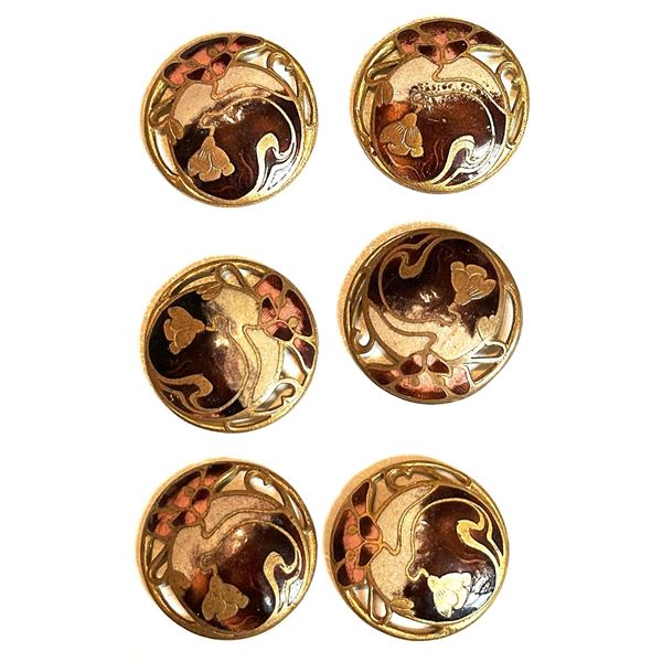 A set of division one pictorial enamel buttons