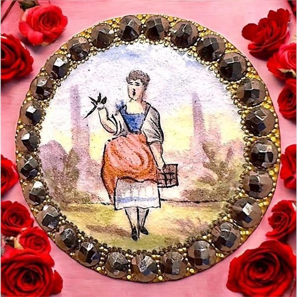 A division one pictorial enamel button