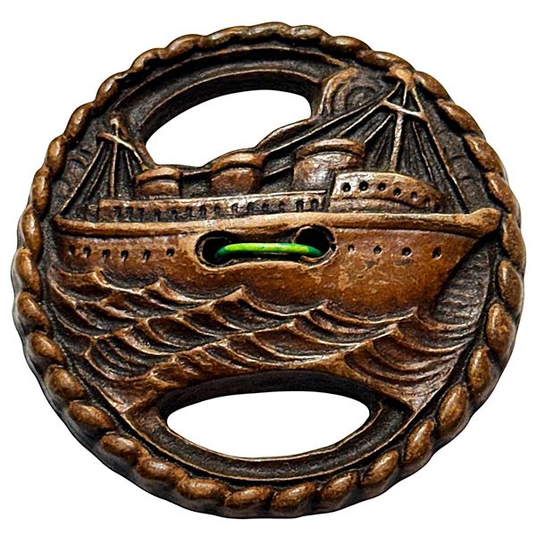 A division three pierced pictorial button