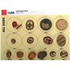 Image 1 : A partial card of div. 1 & 3 assorted earthy buttons