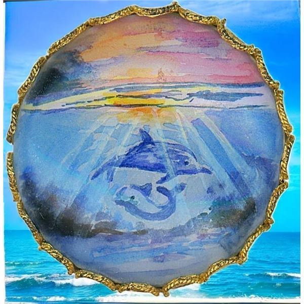 A div.3 reverse painted glass button