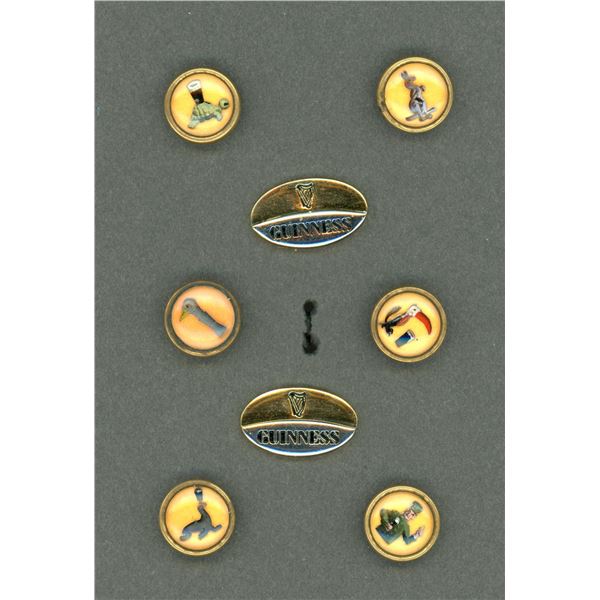 A set of English beer company buttons