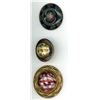 Image 1 : A small card of division one glass in metal buttons