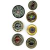 Image 1 : A small card of glass in metal buttons