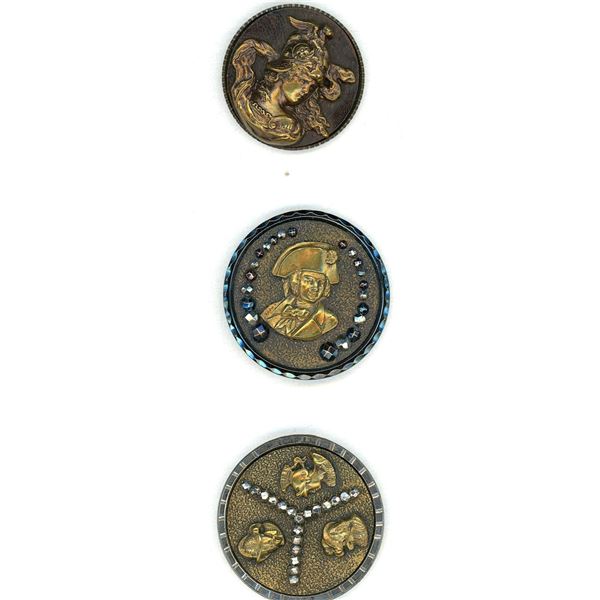 A small card of division one steel cup buttons