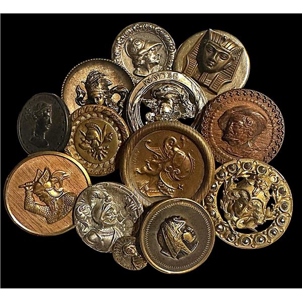 A small bag of assorted picture buttons