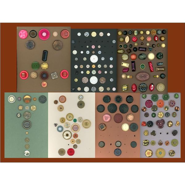 A box lot of assorted plastic carded buttons