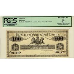 The Bank of British North America, 1865 $100 CH-55-16-24-03P, PCGS UNC62