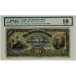 The Dominion Bank, 1909 $20 #153674, CH-220-20-06, PMG VG10
